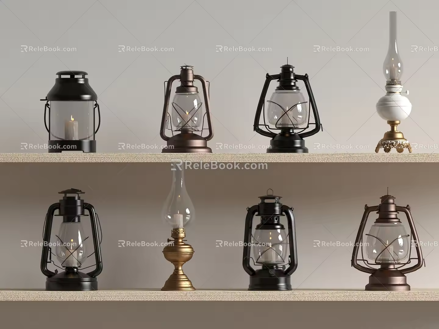 Modern Kerosene Lamp Decorative Lamp 3d model