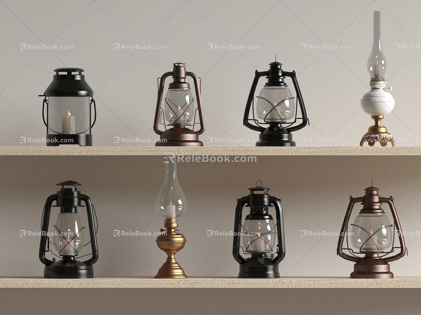 Modern Kerosene Lamp Decorative Lamp 3d model