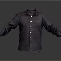 Purple Collared Long Sleeve Shirt with Button Front and Chest Pocket on Gray Background