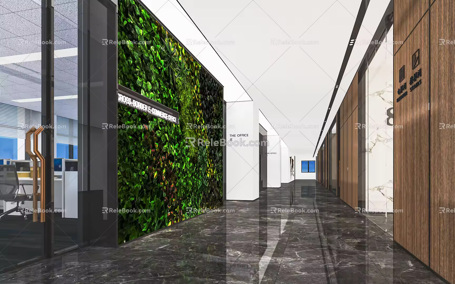Modern aisle company aisle corridor display area aisle display office aisle enterprise corridor office building corridor 3d model