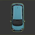 Fiat Blue Compact SUV With Roof Rails Black Windows And Sporty Wheels