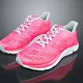 Pink Lightweight Breathable Mesh Upper Sneakers With White Laces And White Sole