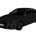 Black Audi Sporty Sedan With Sleek Front Face Design And Alloy Wheels