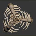 Primitive Decorative Structure Made With Bone Elements Leopard Print And Ropes