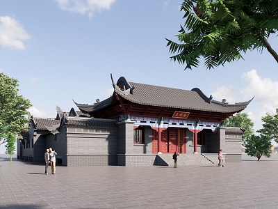 Chinese-style ancient public buildings 3d model