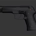 Tactical Black Handgun With Grip Trigger Barrel And Safety Features