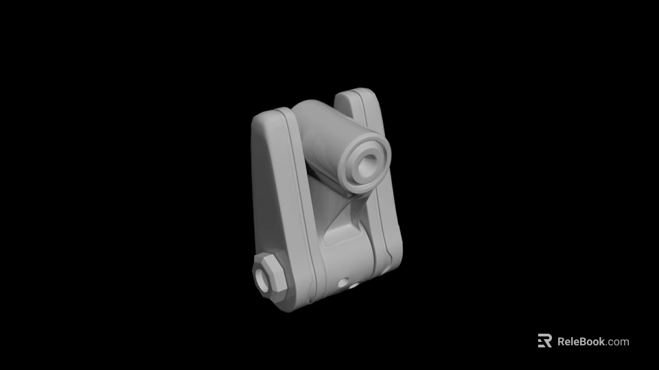 Industrial Mechanical Metal Component With Symmetrical Arms And Cylindrical Design 3d model 