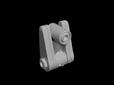 Industrial Mechanical Metal Component With Symmetrical Arms And Cylindrical Design 3d model