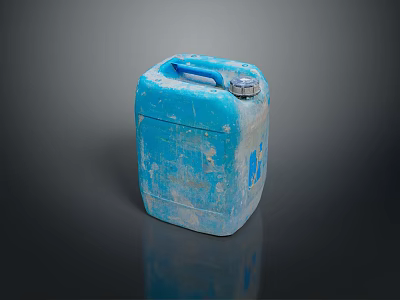 Durable Blue Plastic Water Bucket With Handle And Secure Lid For Home Storage 3d model