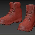Yellow Lace Up Boots With Leather Material And Rugged Textured Sole Casual Design
