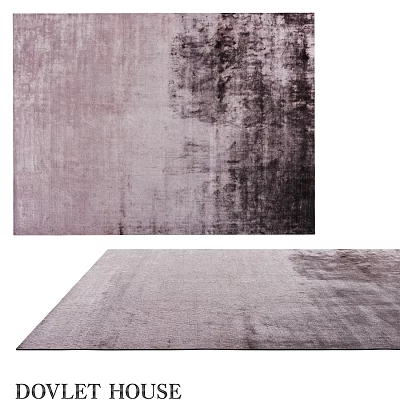 Soft Light Purple Square Rug With Dark Gray Distressed Pattern For Home Decor 3d model