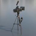 Camera Movie Camera Microphone Camera Tripod Wheat Rack TV Video Recorder Camera Combination with Shelf Camera Low Face Number Low Mold Realistic 3d model