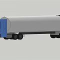 Large Blue Cab Oil Tank Truck With Silver Cylinder And Multiple Wheels
