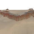 Scenic Natural Desert Landscape With Red Brown Rocky Mountains And Sand Dunes