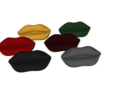 Unique Abstract Shape Sofa In Multiple Colors For Modern Interior Decor 3d model