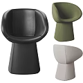Modern Single Chair Design With Leather Upholstery And Tapered Base In Black Green Grey