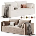 Luxury Modern Upholstered Double Sofa With Multiple Color Options Cozy Throw Pillows And Knitted Blankets