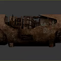 Vintage and Modern Mechanical Equipment with Metal Gears and Rusty Surfaces