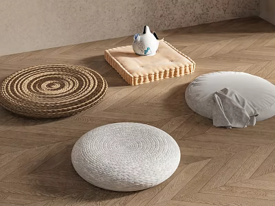 Woven Cushion Decorative Set With Natural Style Ornament And Textured Design For Home Decor 3d model