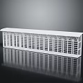 White Long Rectangular Architectural Model Featuring Arched Windows Flat Roof And Reflective Base