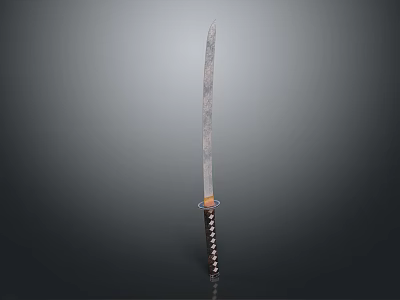 Traditional Japanese Samurai Sword With Handcrafted Blade And Intricate Handle Design 3d model