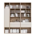 Modern Bookcase Design With Layered Shelves Books Decorative Frames And Plants