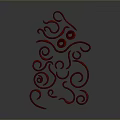 Intricate Curved Pattern Design With Pink Purple Lines And Dark Gradient Background