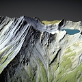 Glacier Peak Lake Plateau Snow Mountain Mountain Range Mountain River Hubei Extreme Peak Cliff 3d model