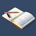 Book Notebook Stationery Sketches Office Supplies 3d model