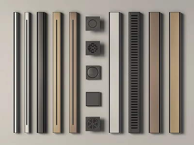 Various Construction Components Featuring Long Bars Square Blocks And Multiple Color Finishes 3d model