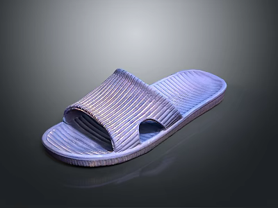 Comfortable Home Slippers With Striped Design For Indoor Daily Use 3d model