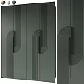 Wooden Surface Furniture Handles Featuring Curved Line Patterns And Unique Shapes