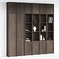 Wooden Decorative Cabinet With Open Shelves White Lamp Vases Books And Bowls