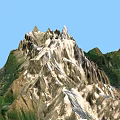 Mountainous Landscape Garden Featuring Snowy Peaks Lush Green Vegetation and Scenic Valleys