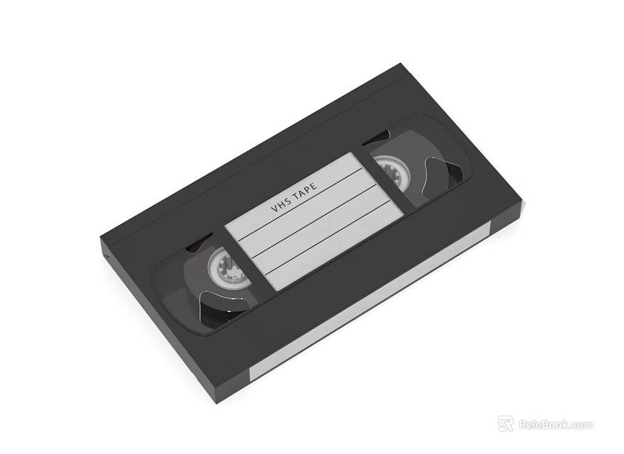 Vintage Black VHS Tape Retro Digital Media Storage Electronic Cassette Device Product 3d model 