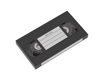Vintage Black VHS Tape Retro Digital Media Storage Electronic Cassette Device Product 3d model