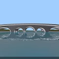 Arched Landscape Bridge With Multiple Arches Over Calm Water And Clear Reflection 3d model