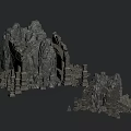 Ancient Stone Ruins With Rock Archways Pillars And Mossy Rock Structures