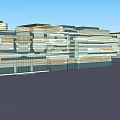 Modern Office Building Exterior With Glass Facade Green Roof And Multi Story Structure