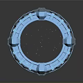 Futuristic Blue Circular Tech Structure With Glowing Lines And 3D Design 3d model
