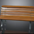Stylish Red Wooden Bench With Metal Legs And Slat Design