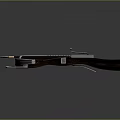 Tactical Metal And Wooden Crossbow With Bow String Arrow On Reflective Surface