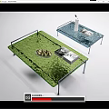 Modern Coffee Table With Textured Glass Top Metal Legs Fruit Bowl And Magazine