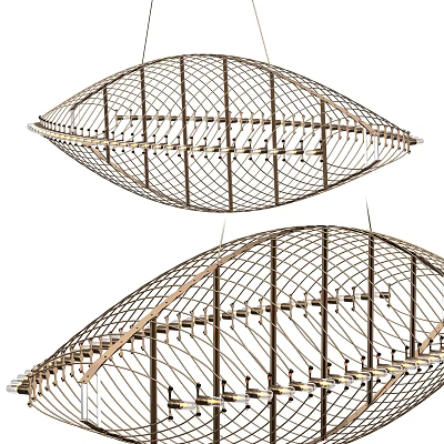 Modern Chandeliers With Grid Like Structure Interlaced Lines And Dome Shaped Design 3d model