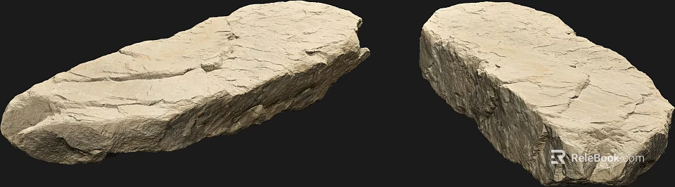 Natural Stone And Wood Decorative Elements With Rustic Texture For Home Interior Design 3d model 