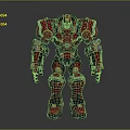 Powerful Red And Silver Mech Warrior With Complex Mechanical Structure In Standing Pose 3d model