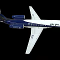 ERJ 135 Airplane With White And Dark Blue Fuselage Windows Wings And Tail