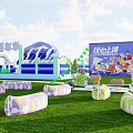 Tobacco and Liquor Store Shopping Festival Outdoor Event With Discounts Fun Activities Green Grassland