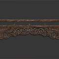 Wooden Decorative Storage Shelf With Intricate Carvings For Home Living Spaces