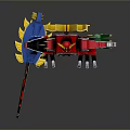 Vibrant Dinosaur Robot Action Figure Featuring Red Yellow Blue Green Armor And Sword